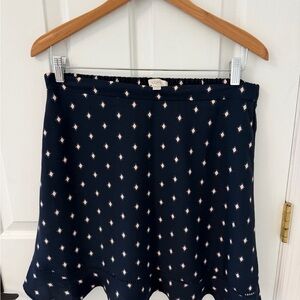 LOFT Dark Blue Mini Skirt with Light Pattern